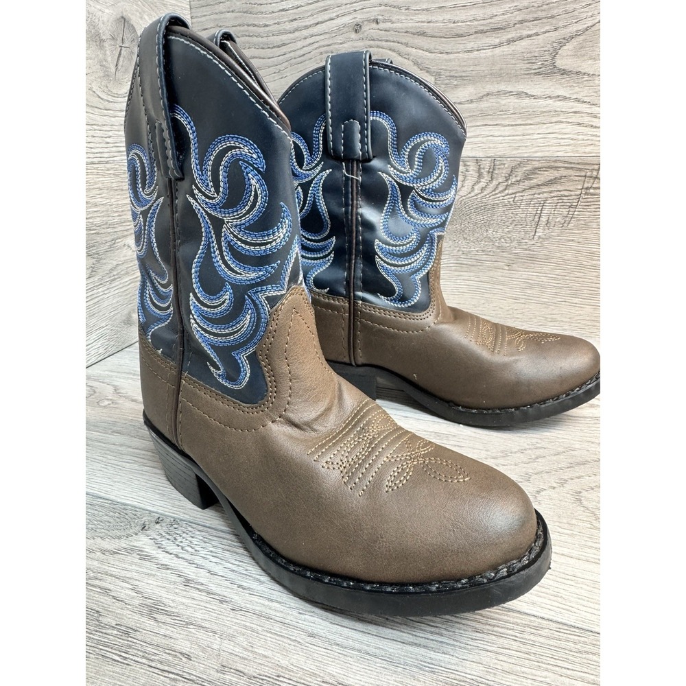 Smoky Mountain Brown Blue Youth Size 12 R Cowboy Boots Style Western